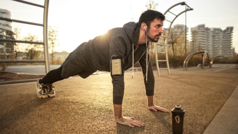 man doing push ups