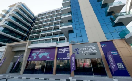 exterior of an Anytime Fitness gym in Dubai