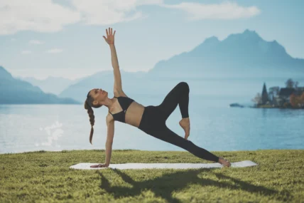 woman works out in Alo gear