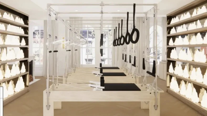 Rendering of a room in Reforming Pilates' upcoming NYC studio