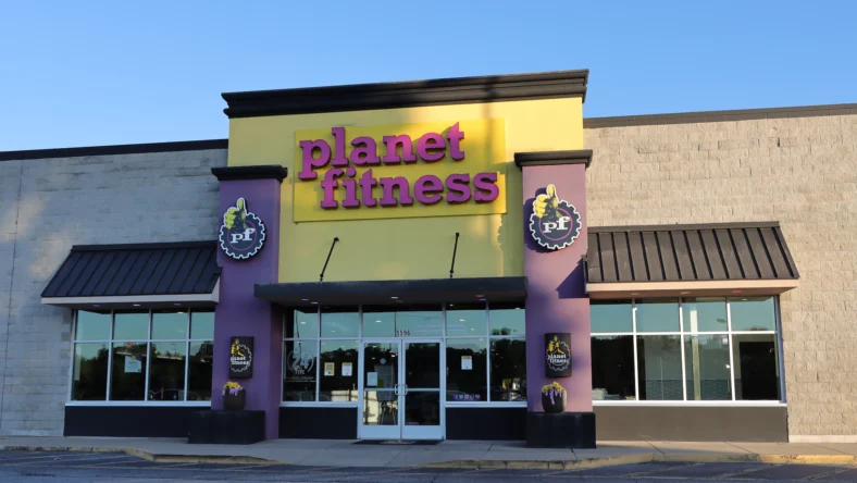 exterior shot of a Planet Fitness gym