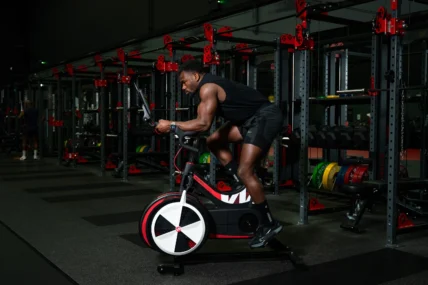 man riding a Wattbike Air-Pro